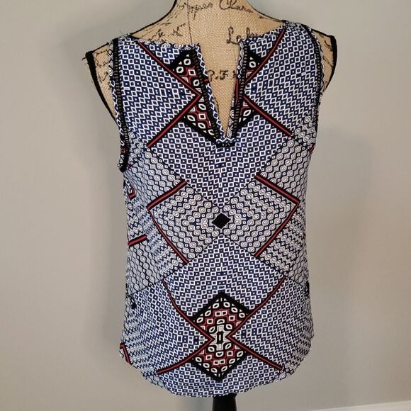 EUC Greylin abstract print sleeveless top - Picture 2 of 5